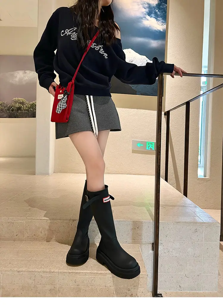 Women's red high boots for camping — chobi 13