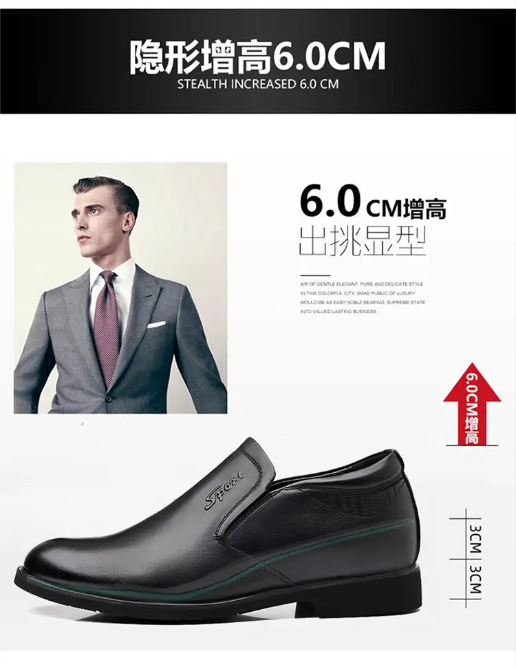 Shoes, case, men's leather slip-ons with hidden heel, trend of season, genuine leather, cowhide, size from 35 — chobi 4