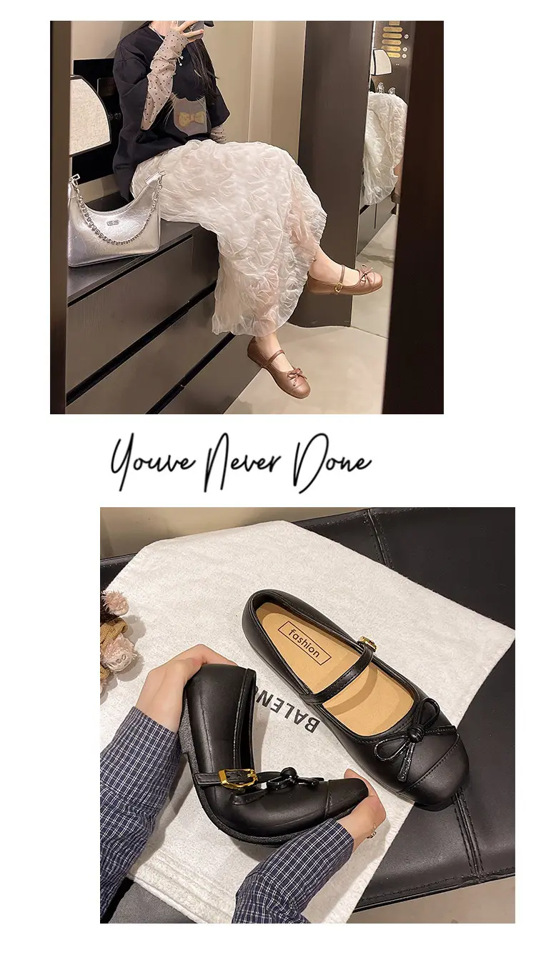 Summer breathable fashionable Mary Jane shoes with bow, french style, high-quality style, women's style, 2026 years — chobi 10