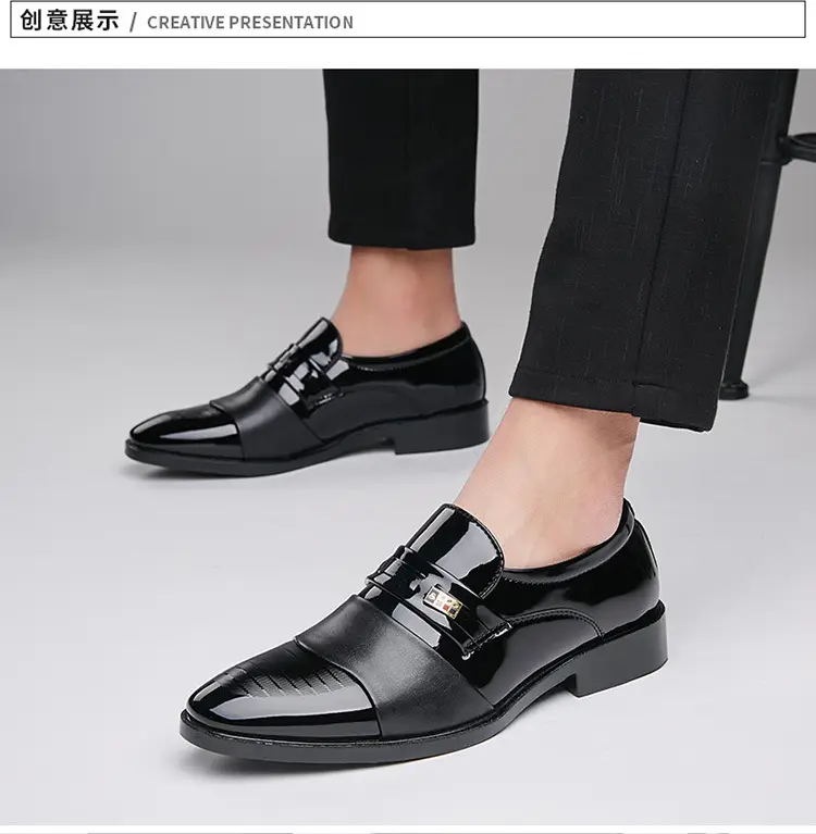 Men's winter classic suit jacket, insulated slip-ons, universal casual wedding shoes, plus size — chobi 16