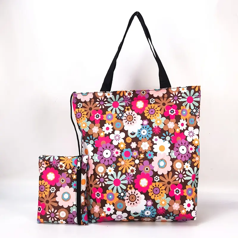 Waterproof shopping bag with zipper, folding handheld linen bag, travel bag, (Physicals), increased thickness — chobi 16