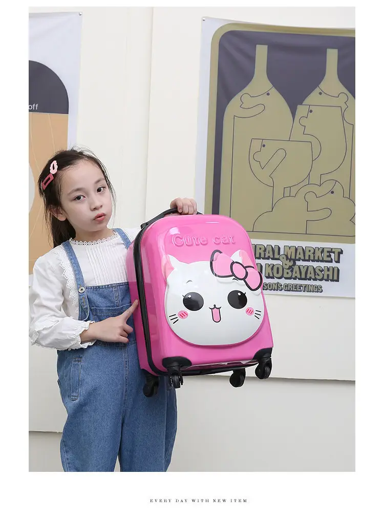 Cartoon universal cute three dimensional suitcase, 18 inch, 3D — chobi 21