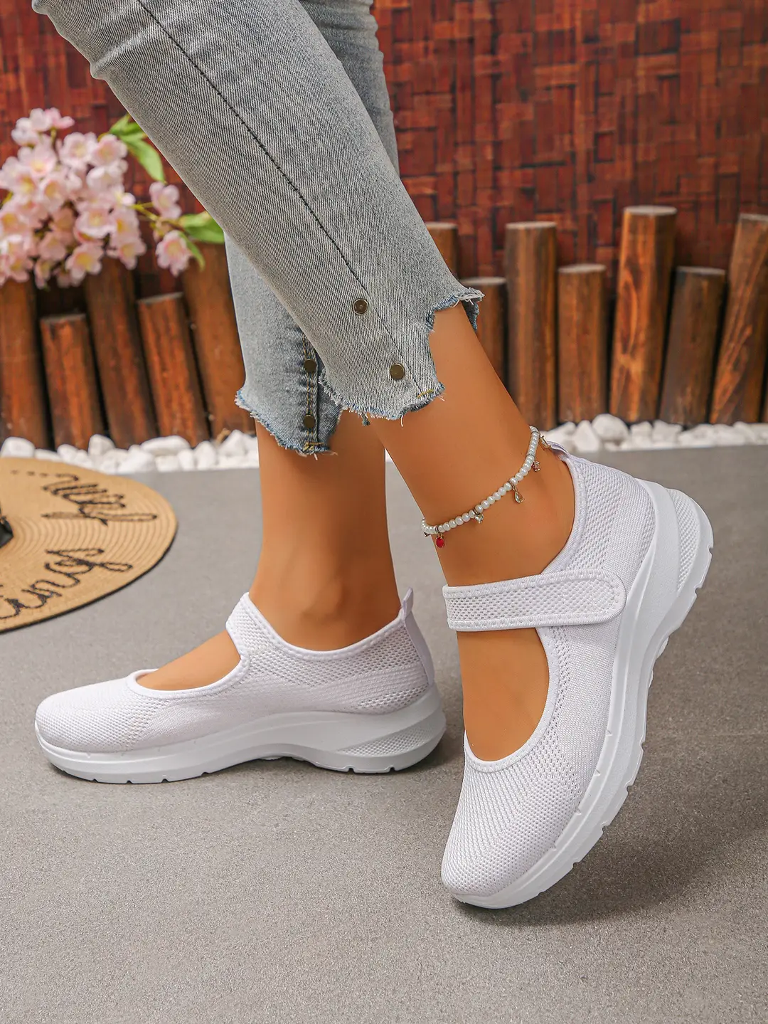(Cross-border trading), Mary Jane shoes, breathable shoes, lightweight sneakers low-cut, casual women's walking shoes, plus size, for middle age, made — chobi 14