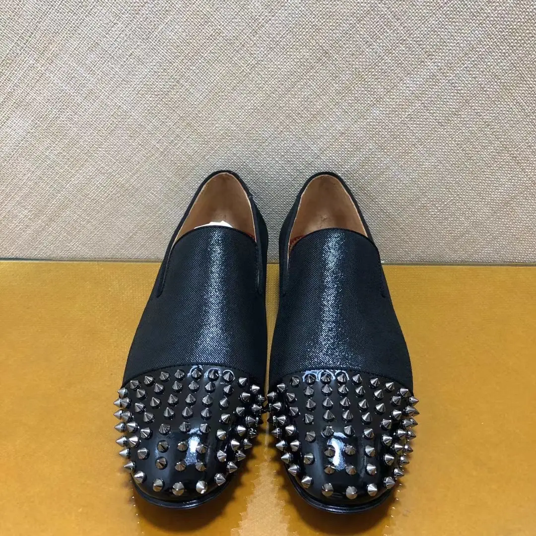 Cl andgz red bottom shoes men's shoes black toe rivets loafers casual business shoes derby shoes oxford shoes — chobi 3