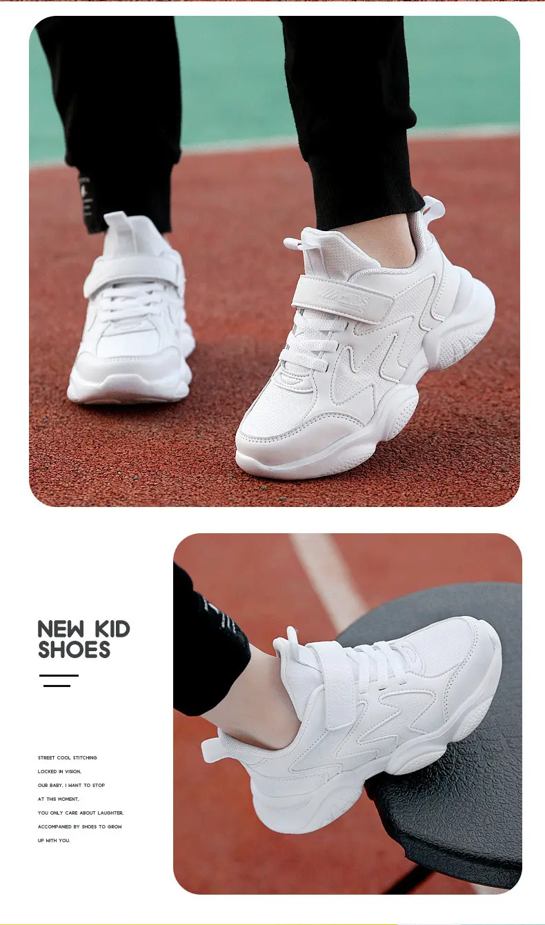 (Wholesale), children's white white shoes for boys, white sneakers for students, 2023 collection — chobi 14