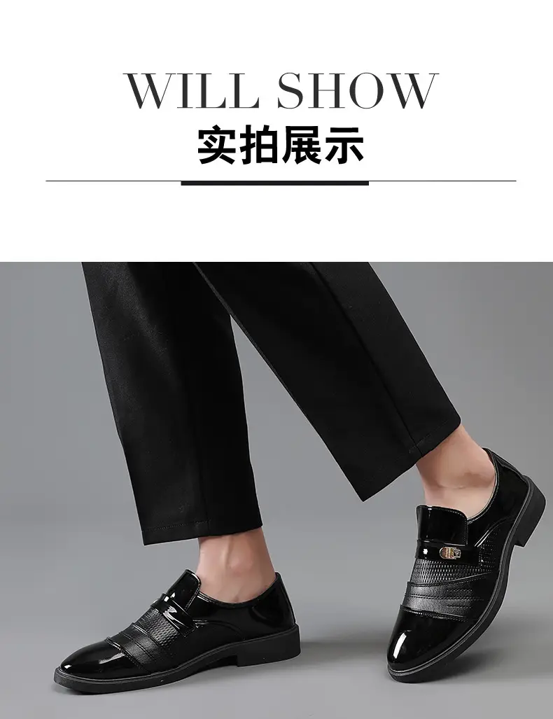 (Cross-border trading), men's glossy shoes, casual footwear, universal classic suit jacket, Collection Year 2025, plus size, mirror effect — chobi 8