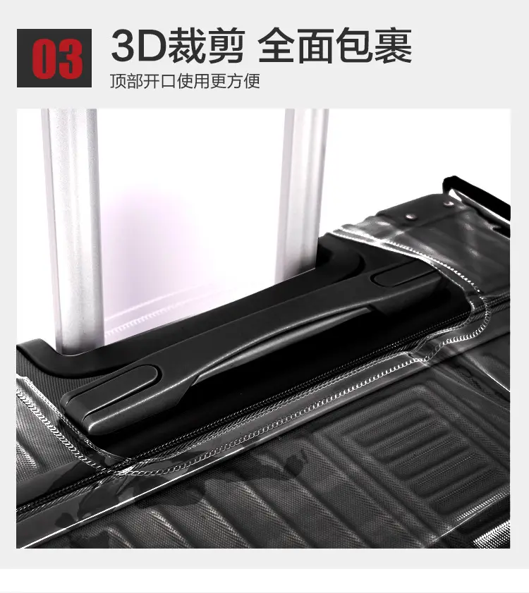 Suitcase, waterproof luggage protective case for traveling, wear-resistant dustproof box, transparent dust cover PVC, (Physicals), increased thickness — chobi 10