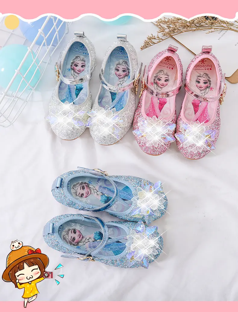 Fashionable demi-season children's shoes flat, princess style, soft sole — chobi 2