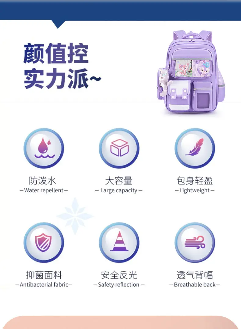 (Wholesale), school bag, children's capacious backpack, spine protection — chobi 2