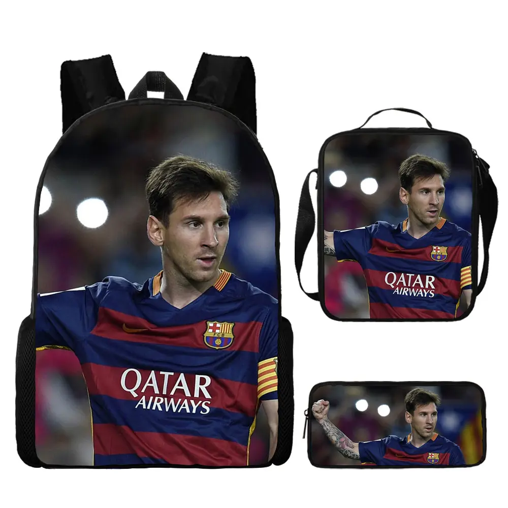 (Cross-border trading), football backpack, set, cartoon school bag, 3 piece set — chobi 13